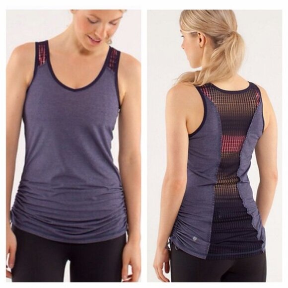 Lululemon Tie & Fly purple lace mesh tank top 6 8 - Picture 1 of 4